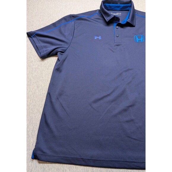 Honda Embroidery Under Armour Mens Tech Golf Polo Shirt  Fit Navy Size XL - Picture 2 of 9